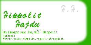 hippolit hajdu business card